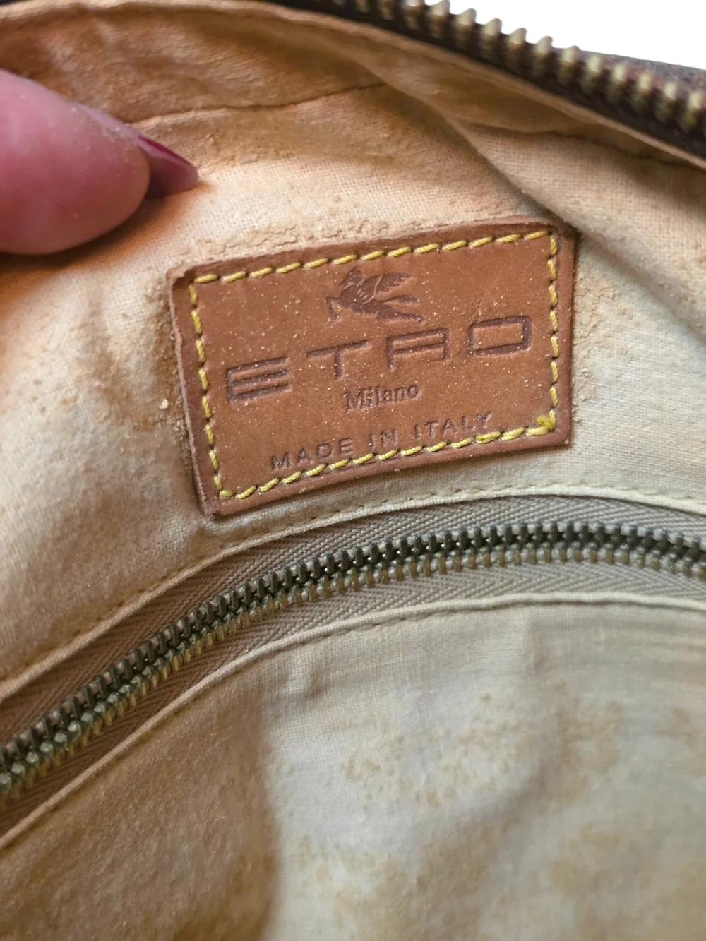ETRO Milano Vintage 1996 Paisley Dome Satchel Made in Italy Leather Trim Boston